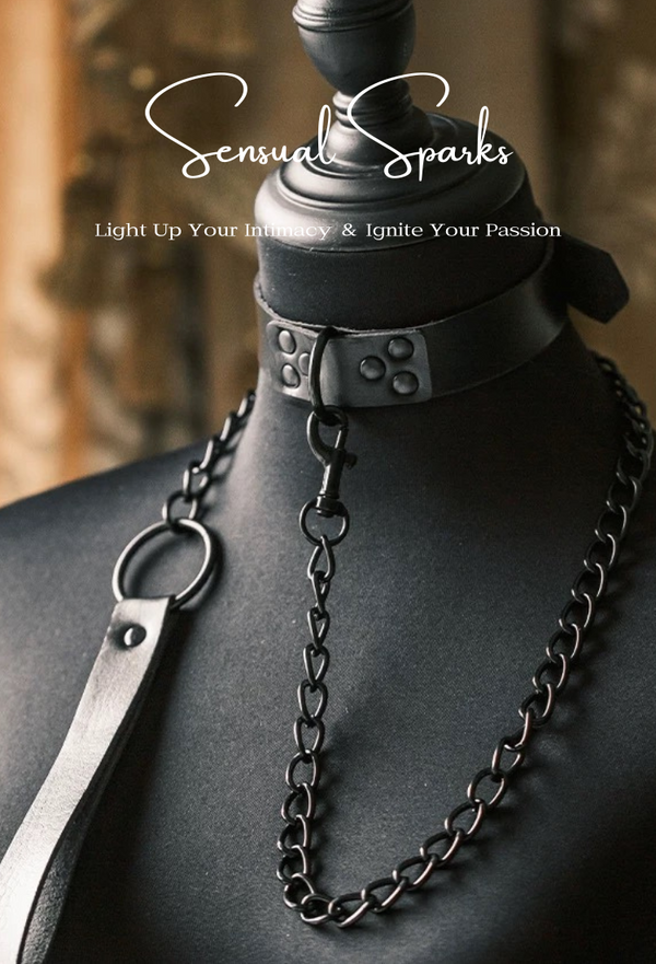 Leather Choker with Chain【Silent Lamb】