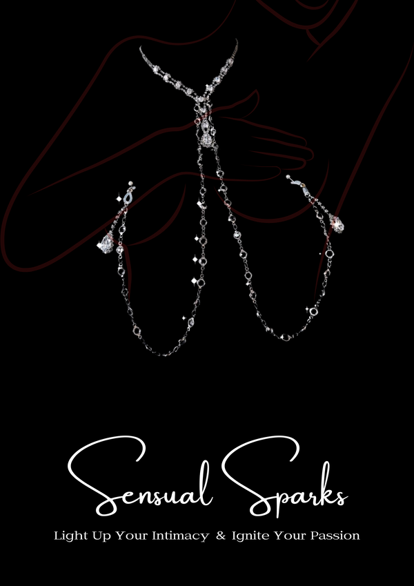 Glistening Zircon Necklace & Nipple Rings【Intimacy】