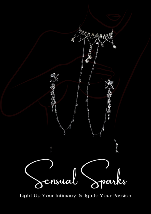 Glamour Zircon-Studded Body Chain with Nipple Clips【Secret】